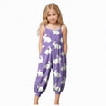 thumbnail image 1 of Ymyiu Rompers for Girls Girls Striped Overalls Full Length Jumpsuits Machine Washable Size 7-8 Years(Purple, 7-8 Years), 1 of 6