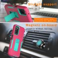 thumbnail image 6 of Xhy Samsung Galaxy A03S Case with Stand, Military Grade Case with Magnetic Car Mount, Hybrid Hard Case, Samsung A03S Phone Case for Men Women, Rose red & Green, 6 of 6