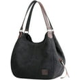 thumbnail image 1 of PlasMaller Fashion Women's Multi-pocket Cotton Canvas Handbags Shoulder Bags Totes Purses, Black, 1 of 7