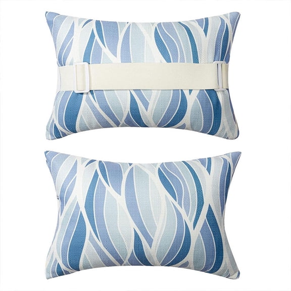 Btomtd Waterproof Outdoor Chaise Lounge Pillows with Striped Print, Headrest Cushion Cover Included with Pillow Core, Patio Throw Pillows, Size 16" x 11", C