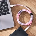thumbnail image 2 of onn. USB to USB-C Glitter Cable, Grey & Orange, 6', 2 of 6