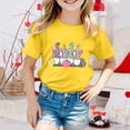 thumbnail image 2 of MIASHUI Haut à Manches Courtes pour Garçons et Filles, T-Shirt Graphique de Pâques, Col Rond d'Été, Jaune, 3-4 Ans, 2 of 4