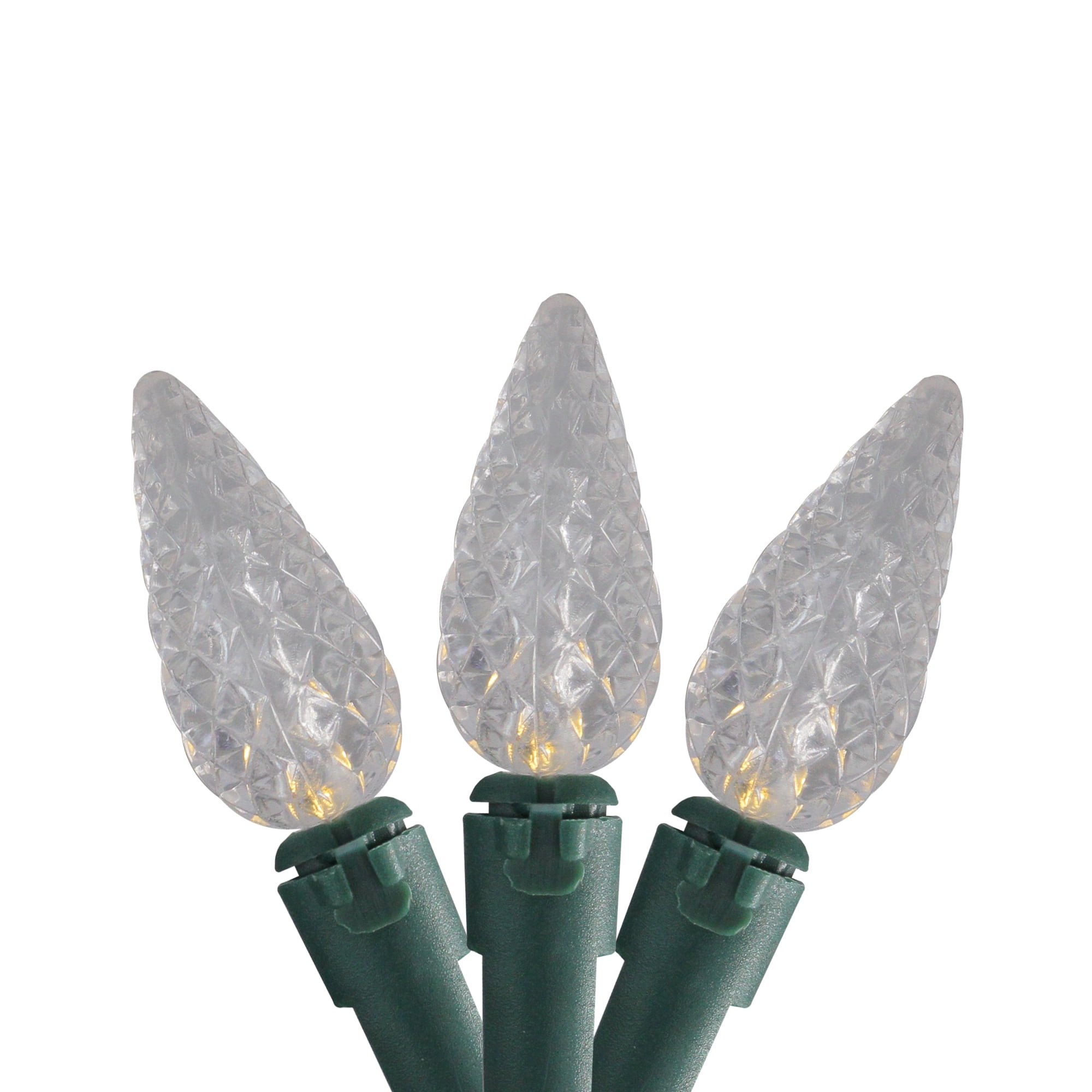 Brite Star 35ct Battery Operated LED C6 Christmas Lights White 11