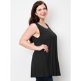 thumbnail image 4 of Made by Johnny Women's Solid Sleeveless Tunic for Leggings Swing Flare Tank Tops S-5XL Plus Size L BLACK, 4 of 6