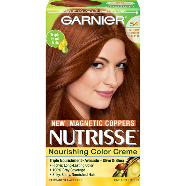 Garnier Nutrisse Nourishing Color Creme, 54 Medium Copper, 1 kit ...
