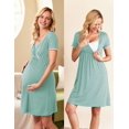thumbnail image 2 of Ekouaer Nursing Nightgown Delivery and Labor Gown for Hospital Short Sleeve Maternity Breastfeeding Dress, 2 of 6