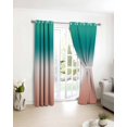 thumbnail image 3 of Teal Pink Ombre Blackout Curtains for Bedroom/Living Room, Thermal Insulated Kitchen Curtains, Modern Gradient Abstract Art Grommet Darkening Window Treatment Drapes 52"x84"x2, 3 of 8