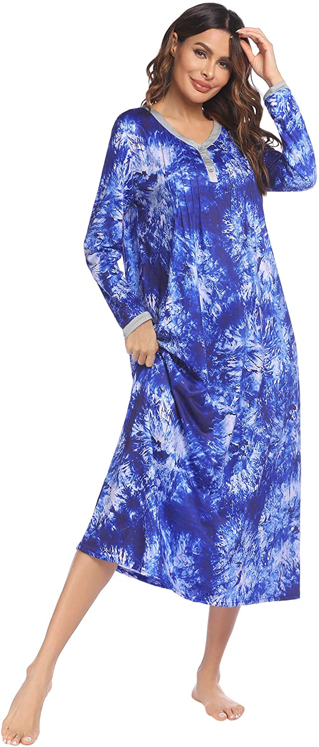 Womens Nightshirt Long Sleeves 