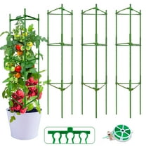 Remiawy Tomato Cages for Potted Plants, 3 Pack Adjustable Tall Up to 48" Tomato Trellis Plant Support Stake Cage with Plant Ties for Raised Garden Bed Outdoor Climbing Plants Vegetables Flowers