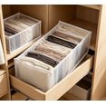 thumbnail image 3 of Kaireo 7 Grid Mesh Drawer Organizer Box, Foldable Clothes Storage Container for Jeans Trousers Skirts, Breathable Fabric Closet Divider with Visible Compartments – White, Medium 36x17x12cm, 1 Piece, 3 of 3