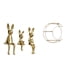thumbnail image 1 of Figura decorativa de conejo sentado, estatua en miniatura, estante de pared de metal de 3 niveles con estructura de hierro y cerámica, ideal para sala, 1 of 8