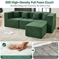 thumbnail image 3 of BEHOST 102.5" L Shaped Modular Sectional Sofa with Extra Deep Seats, Cloud Couch for Small Living Room,Teddy Green, 3 of 11