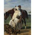 thumbnail image 2 of Horace Vernet 15x18 Black Ornate Wood Framed Double Matted Museum Art Print Titled - The Lion Hunter (1833), 2 of 5