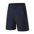 thumbnail image 3 of Wrtxtat Men's Workout Running Shorts Moisture Wicking Outdoor Athletic Fitness Shorts with Zipper Pockets Lightweight Sports Shorts Big and Tall Dark Blue XXL, 3 of 9