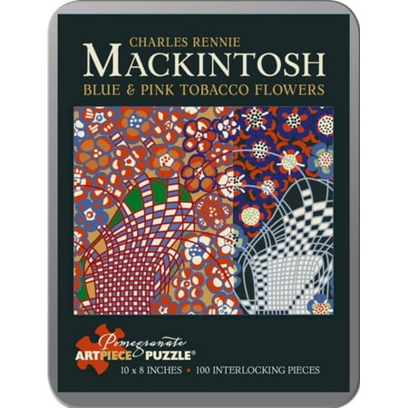 - Charles Mackintosh - Blue & Pink Tobacco Flowers: 100 Piece Puzzle (Hardcover)