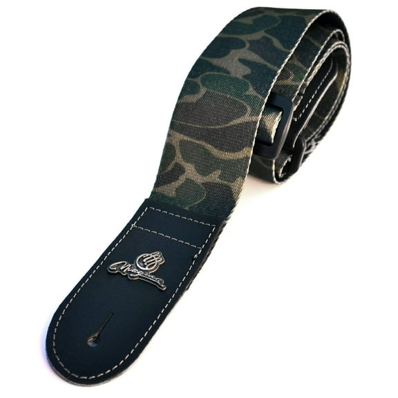 Magma Leathers 2" Soft-hand Polyester Guitar Strap Sublimation-Printed with Camouflaged Design, Genuine Leather Ends (07MP05.)