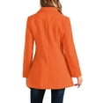 thumbnail image 3 of Abrigo largo de invierno de doble botonadura con cuello Peter Pan para mujer Inspire Chic en color naranja, talla XS, 3 of 5