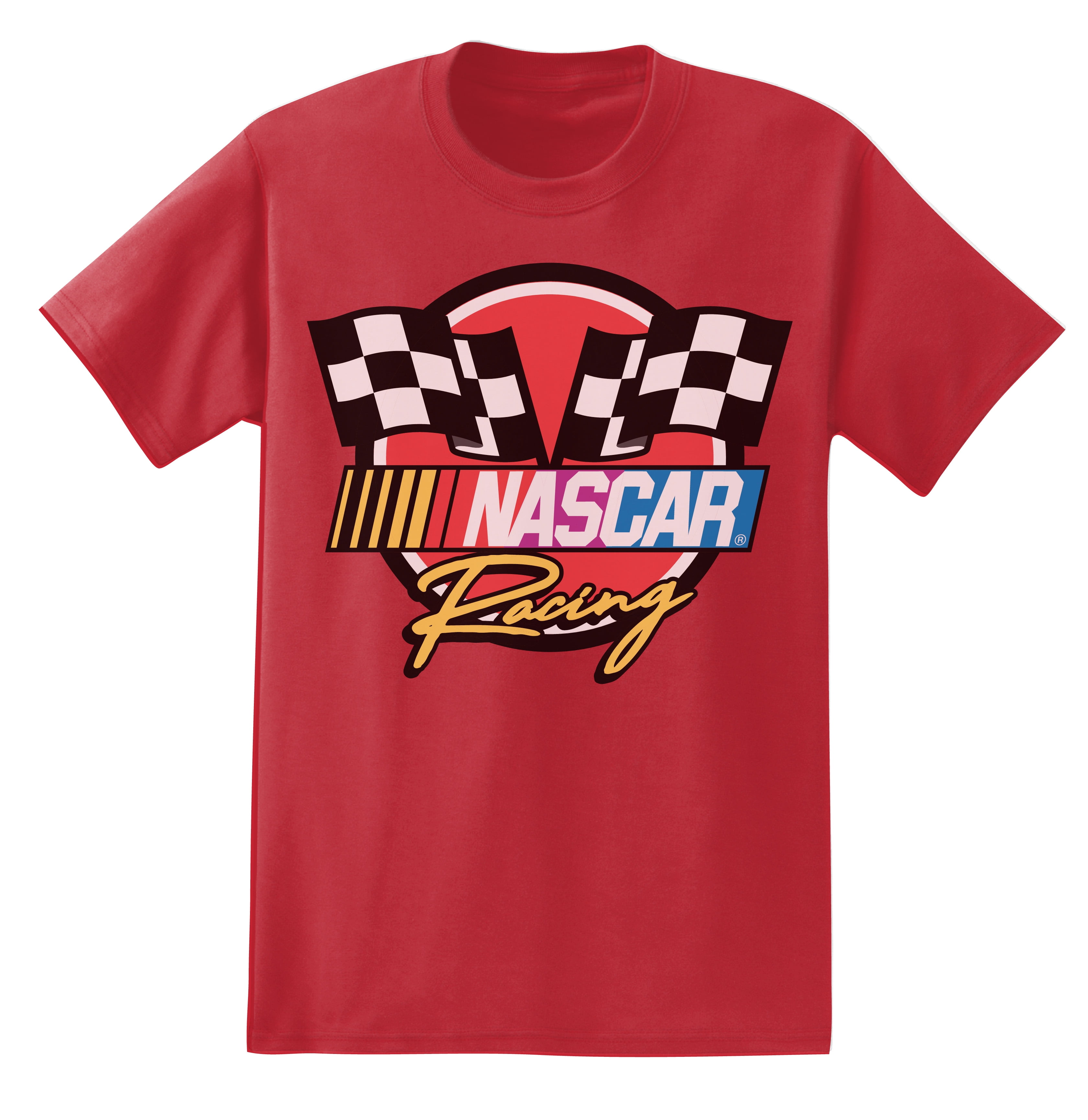 NASCAR 90s Racing Vintage Badge Mens and Womens Short Sleeve T-Shirt  (X-Large, Red)