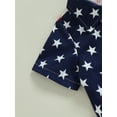 thumbnail image 6 of jaweiwi Toddler Kids Boys 4th of July Outfits, 12M 24M 2T 3T 4T 5T 6T Short Sleeve Stars and Stripes Print Shirt + Shorts Clothes Set, 6 of 8