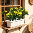 thumbnail image 5 of Fiaya Women Artificial Azalea Flowers Yellow UV Resistant Faux Shrubs Plants Fake Flowers for Porch Garden Wedding Decor 13.8in, 5 of 6