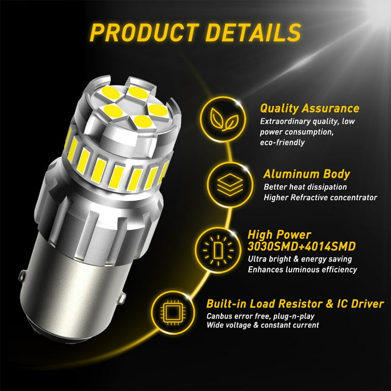 1157 LED Backup Bulb, 2W BAY15D LED Brake Light DC12V 2057