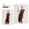 thumbnail image 6 of 30S Flapper Dresses 1920s Vintage Dress Summer Fringe Beaded Great Gatsby Party Cocktail Prom Tassels Sequin Size S-3XL,Red,M, 6 of 12