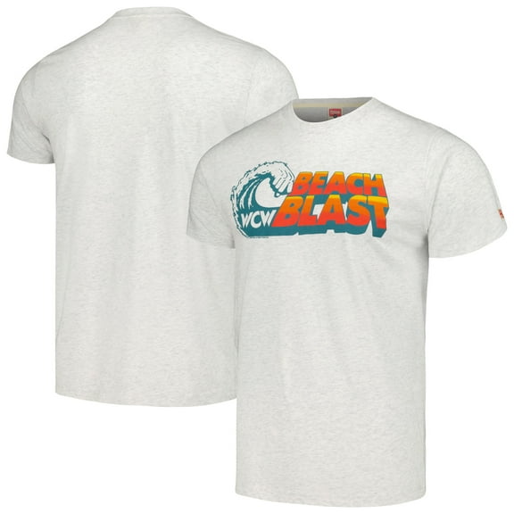 Men's Homage  Heather Gray WCW Bash at the Beach Tri-Blend T-Shirt