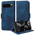thumbnail image 2 of ELEHOLD For Google Pixel 9 Pro XL Leather Wallet Phone Case, Embossed Diamond Folio Flip Cover, Card Holder Cash Slot, Stand Support, Wrist Strap Lanyard -Blue, 2 of 11