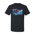 thumbnail image 2 of Wild Bobby, Abstract Wind Surfer with Dolphins, Animal Lover, Men Graphic Tees, Black, Small, 2 of 3
