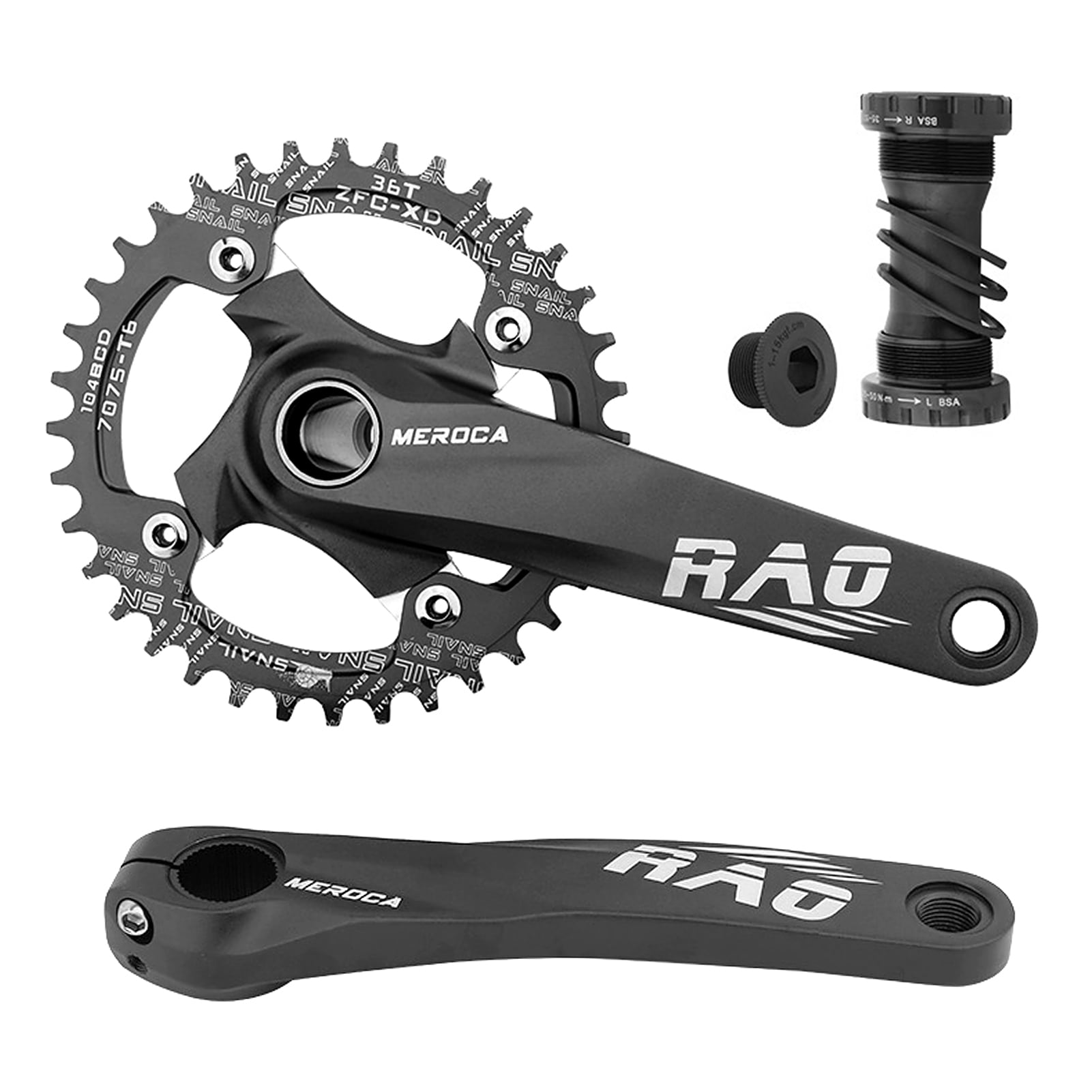 Mountain Bike Right Left Crank Arms Single Crank Ring Bottom Bracket Set 170MM 104BCD Aluminum Alloy Bike Crankset for 8 9 10 11 12 Speed Walmart