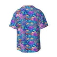 thumbnail image 2 of KLL Colorful Mushrooms Print Men's Shirt Short Sleeve Button Down Summer Cuba Beach Shirts- Large, 2 of 7