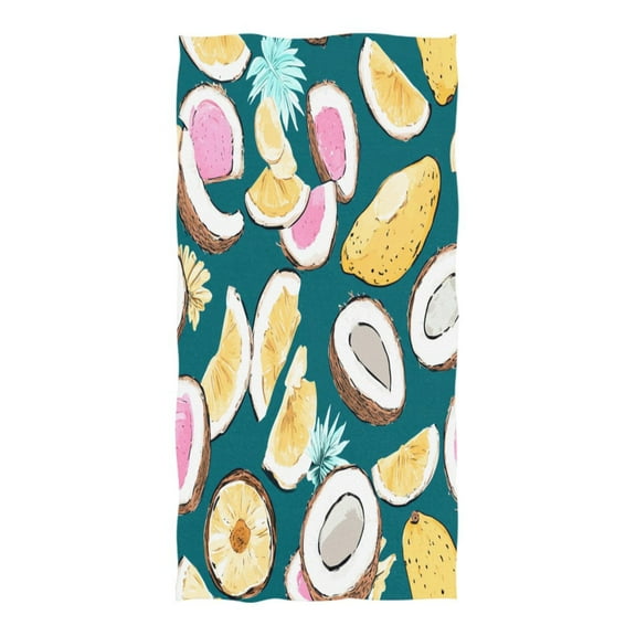 Tropical Fruits Design 74"x37" Sand Resistant Beach Towel, Quick Dry, Multi Use and Travel Ready
