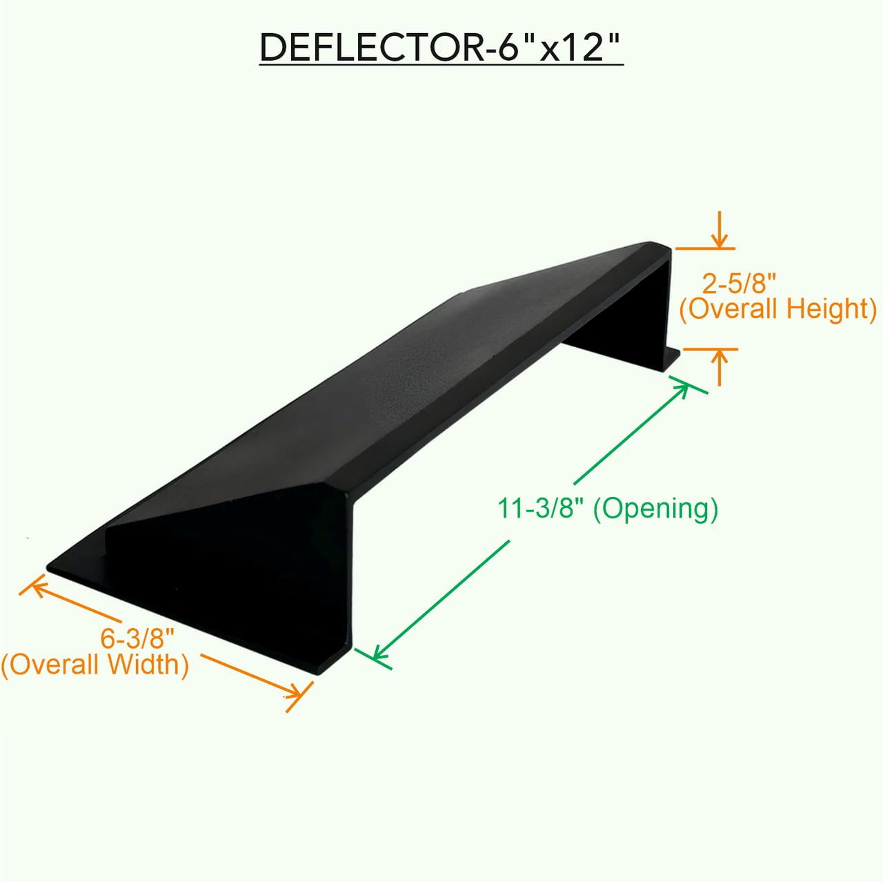 Solid Metal Deflector 6"x12" Unbreakable Cast Aluminum | Air & Heat Diverter