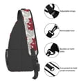 thumbnail image 2 of Lsque Leaves And Anemone Flowers In Red Grey Pattern Cross Chest Bag Diagonally – Premium Durable Front Chest Sling with Adjustable Padded Strap, High-Capacity Storage, 2 of 3