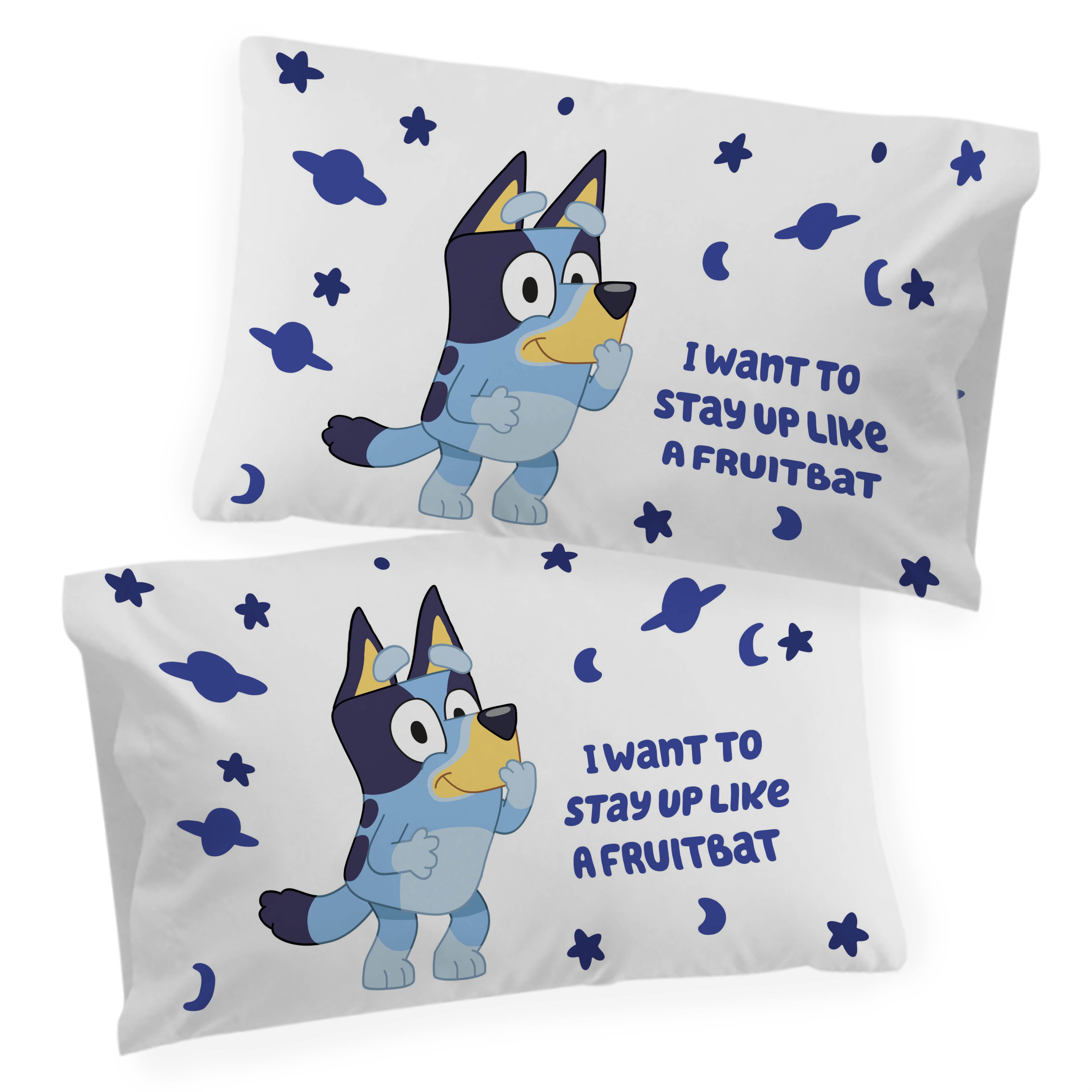 Bluey In The Dream 4-Piece Queen Sheet Set, Polyester, Blue & White, BBC Studios