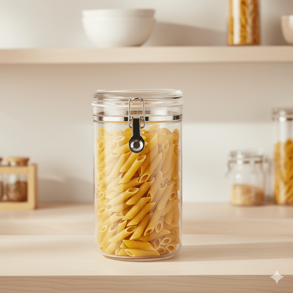 Mainstays 67.6 oz Large Buckle Food Storage Canister, Clear, Kitchen Organization