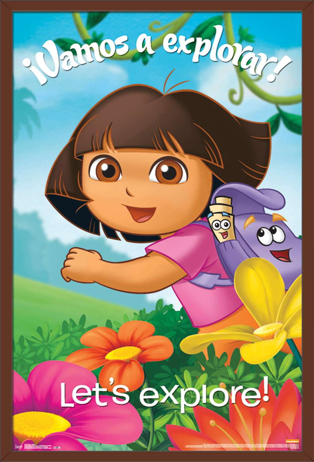 Nickelodeon Dora The Explorer - Explore Wall Poster, 22.375" x 34", Framed  - Walmart.com