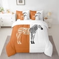 thumbnail image 2 of Homewish Boys Girls Animal Zebra Bedding Comforter Set 7pcs,Abstract Geometric Stripes Queen Bedding Sets Super Cozy,Jungle Wildlife Queen Sheet Sets,Lightweight Room Decor,Reversible, 2 of 8