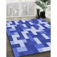 thumbnail image 3 of Ahgly Company Machine Washable Indoor Rectangle Transitional Jeans Blue Area Rugs, 5' x 7', 3 of 7