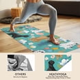 thumbnail image 4 of Dog Pattern with Pioneer Flower Background Hot Yoga Mat Towel Non Slip for Hot Yoga - Quick-Drying Yoga Mat Cover with 4 Corner Pockets with Travel Bag - Hot Yoga Towel Non Slip 70"x26", 4 of 6