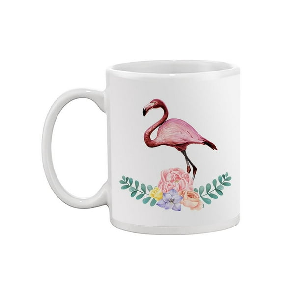 Flamingo With Flowers Mug - SPIdeals Designs,