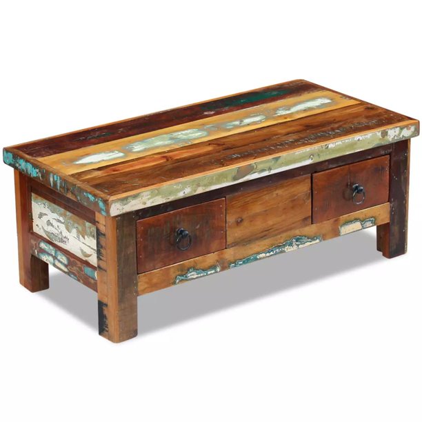 Stop Now Solid Reclaimed Wood Coffee Table With Drawers Dining Meal Stand Furniture Com Solid Reclaimed Wood Coffee Table, Antique Wood Coffee Table With Drawers
