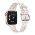 thumbnail image 2 of TOYOUTHS Compatible with Apple Watch Band Women 38mm 40mm 41mm Soft Stretchy Silicone Lace Flower Cut-outs Scalloped Breathable Waterproof Sweatproof Band for iWatch Series 7 6 5 4 3 2 1 SE, Starlight, 2 of 6