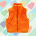 thumbnail image 2 of Children's Winter Vests Sherpa Sleeveless Zipper Warm Fleece Top Casual Thickened Comfortable Outerwear Vest Orange 3-4 Years, 2 of 5