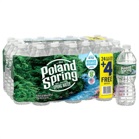 Poland Spring Maine Spring Water, 16.9 fl oz, 28-Pack Plastic Bottles