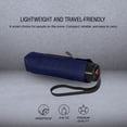 thumbnail image 5 of Knirps T.020 Manual Pocket Rain Umbrella in Navy – Compact Travel Umbrellas, Lightweight, Strong Aluminum Frame - Folds to 7.5in, Large 34in Canopy, Zip-Up Case Included, 5 of 7