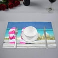 thumbnail image 2 of MKHERT Summer Beach Flip-Flops Against Ocean Placemats Table Mats for Dining Room Kitchen Table Decoration 12x18 inch,Set of 6, 2 of 4