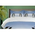 thumbnail image 4 of Ambesonne Colorful Duvet Cover Sets, Penguins in Antarctica, 2-Queen, Purple Grey Black White, 4 of 7