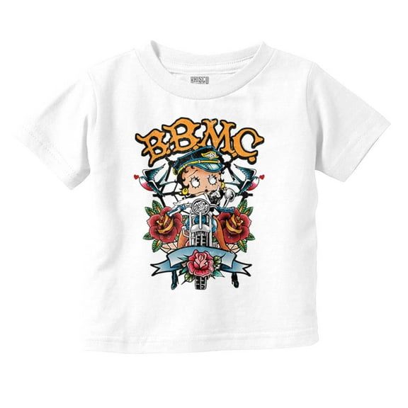 Betty Boop Biker BBMC Roses Tattoo Youth T Shirt Tee Girls Infant Toddler Brisco Brands 12M