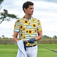 thumbnail image 3 of Fotbe Blue White Striped Sunflower A Camiseta Polo de Golf para Hombre con Estampado – Camisa Deportiva Transpirable con Cuello Abotonado-XX-Large, 3 of 6